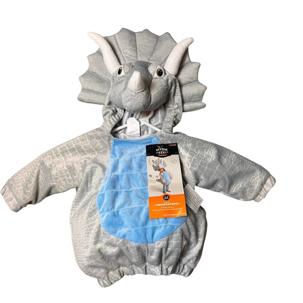 NWT Costume Triceratops Dinosaur kids size 0-6 Months Infant Baby Halloween